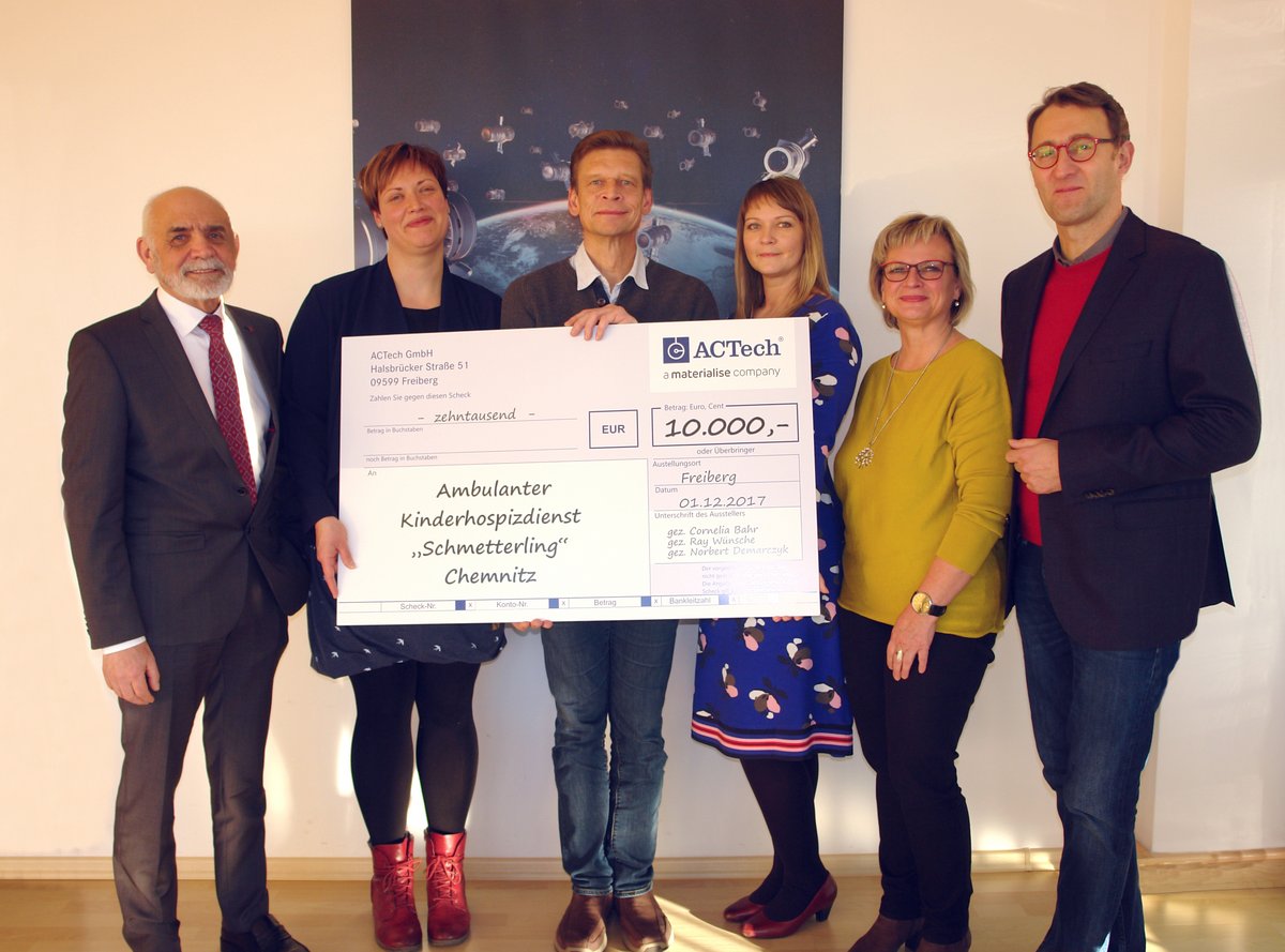 ACTech donates EUR 10,000 to Schmetterling children’s hospice in Chemnitz ACTech donates EUR 10,000 to Schmetterling children’s hospice in Chemnitz