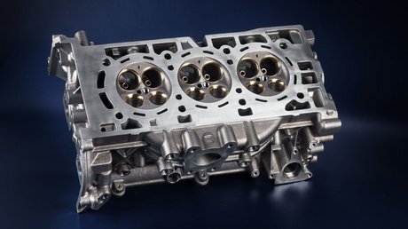 [Translate to Englisch:] A cylinder head with an integrated exhaust manifold.